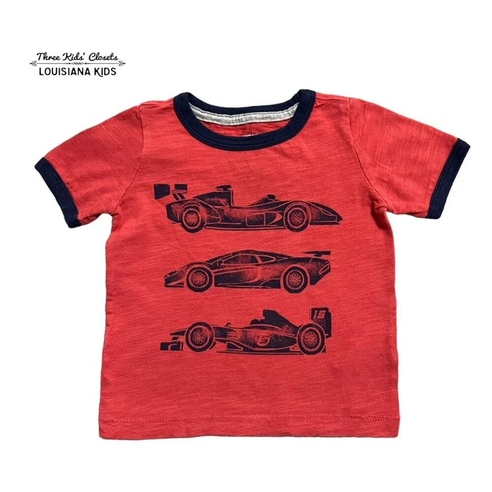Carter's 18m Racecar Cars Ringer Tee Shirt